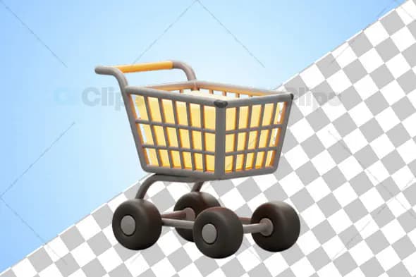 3D Shopping Cart Icon