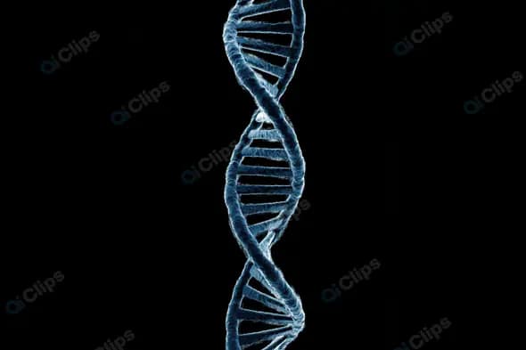Close-Up 3D Illustration of DNA Double Helix on Black Background