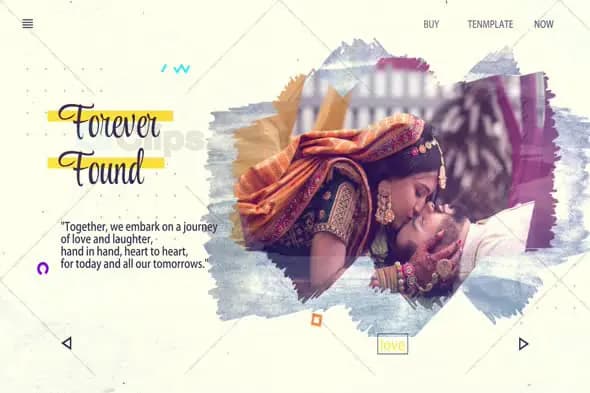 Artistic Watercolor Wedding Story Template