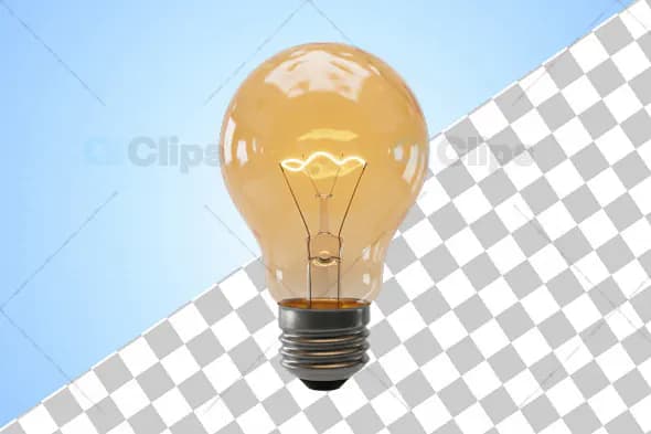 3D Light Bulb Icon