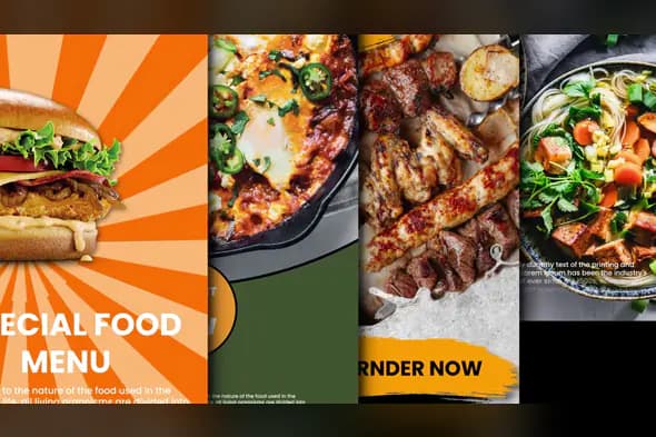 Grilled Food, Burgers & Healthy Bowls Reels Pack | After Effects Food Ad Templates