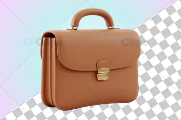 3D Leather Briefcase Icon