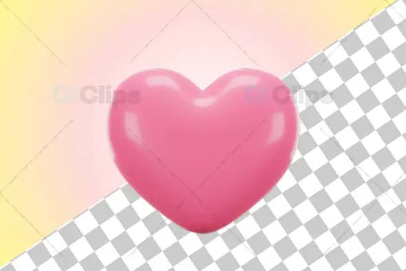 3D Pink Heart Icon