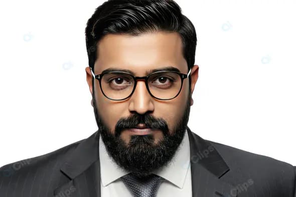 Indian Businessman Portrait – Confident Corporate Man in Suit & Glasses