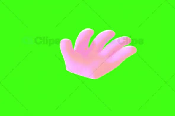 3D Pink Hand Animation with Green Screen Background