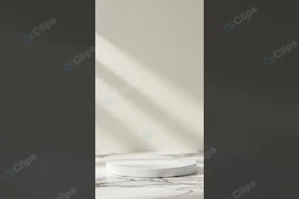 Elegant Marble Pedestal Mockup with Soft Sunlight
