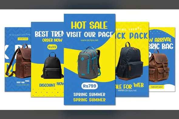 Backpack Sale Promo Video Template for After Effects | Summer Trend Banners