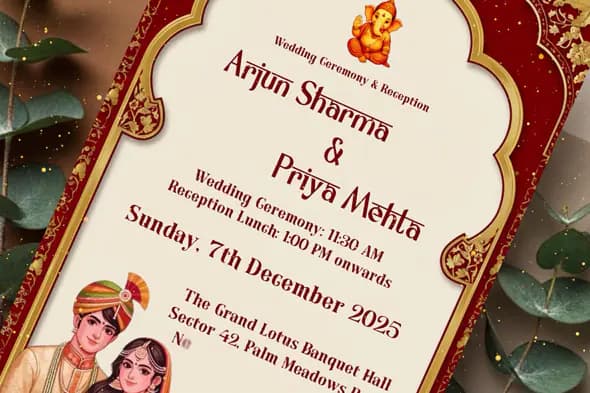 Enhanced Regal Hindu Wedding Video Invite