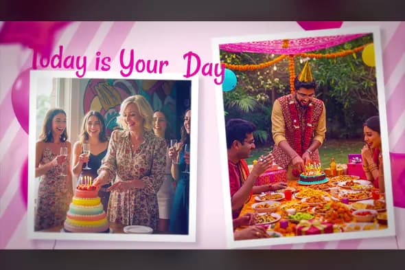 Vibrant Birthday Celebration Slideshow Template | After Effects | Party Photo Memorie