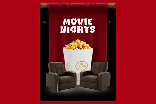 Cinematic Movie Night Promotional Template for Entertainment Venues