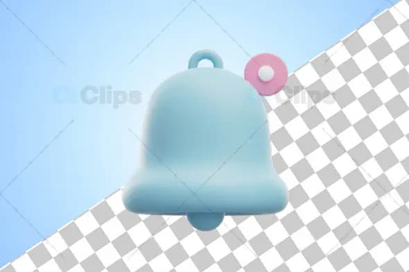 Blue Notification Bell Icon with Alert Badge