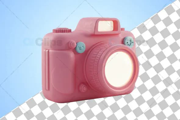 3D Pink Camera Icon