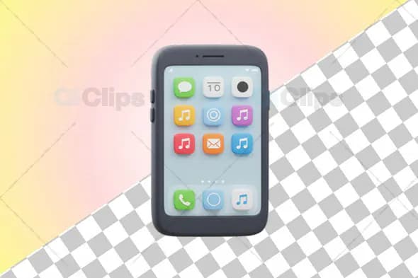 3D Smartphone with Modern App Icons