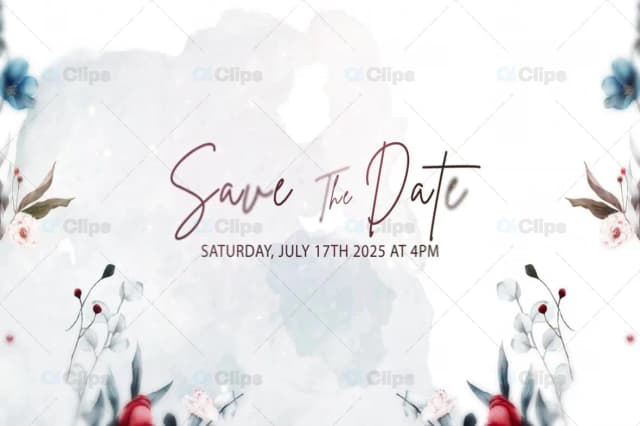 Floral Save the Date Invitation Template
