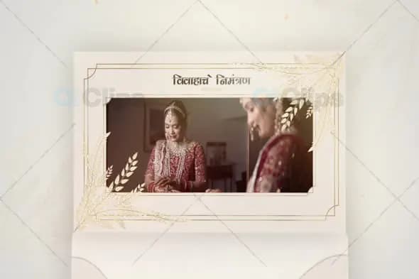 Luxurious Golden Frame Wedding Invitation Template