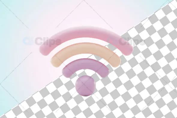 3D Pastel Wi-Fi Icon