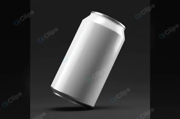 Minimalist Mockup of White Beverage Can on Dark Background