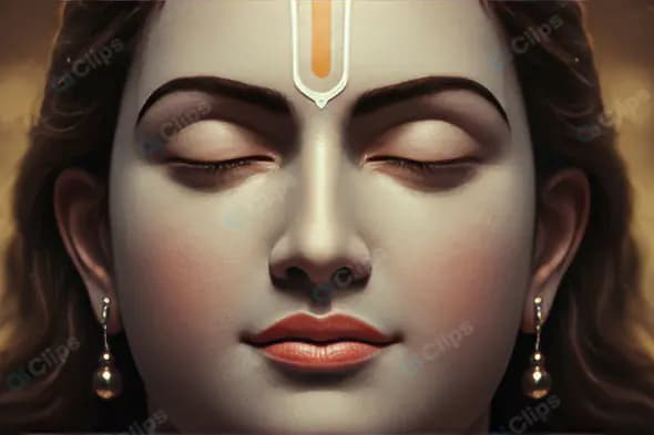 Close-Up Portrait of Lord Ram with Peaceful Divine Expression