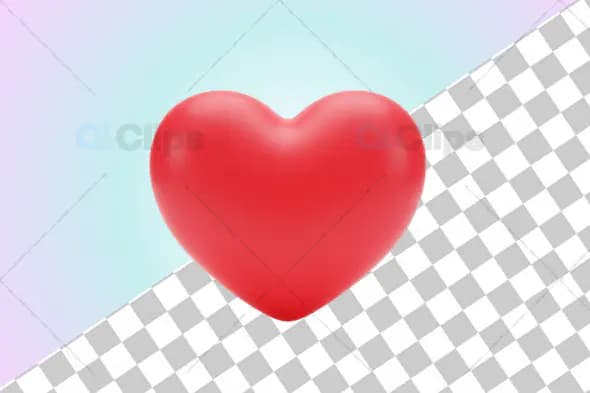 3D Vibrant Red Heart Icon