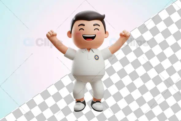 3D Cricket Player Celebration Pose