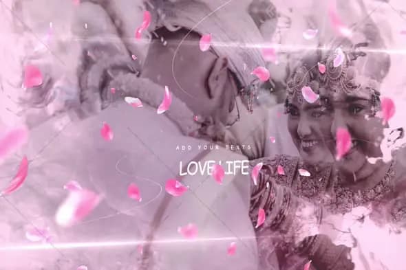 Romantic Petals Wedding Slideshow Template
