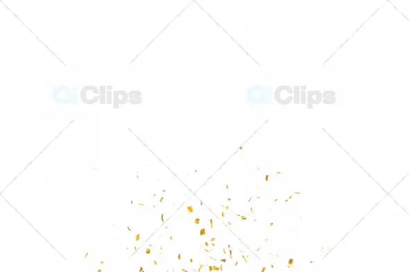 Golden Confetti Blast Animation on White Background