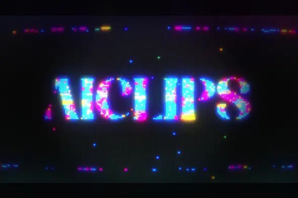 Pixel LED Grid Logo Reveal Template for After Effects – Neon Glitch Animation Intro