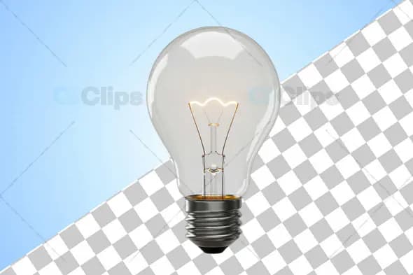 3D Transparent Light Bulb Icon