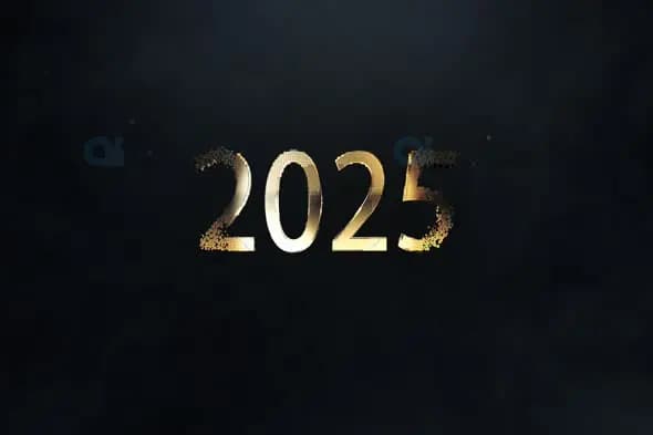 Golden 2025 Particle Reveal Animation