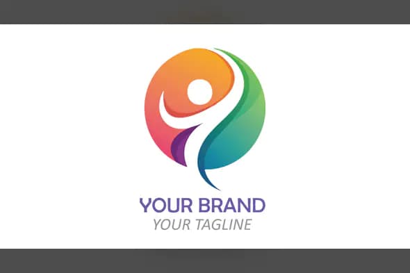 Colorful Abstract Human Figure Logo for Wellness, Education, and Creative Brands