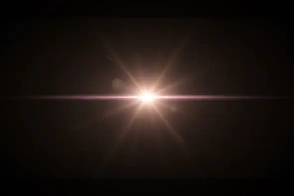 Cinematic Warm Lens Flare with Horizontal Glow and Subtle Bloom