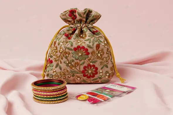 Embroidered Potli Bag with Accessories