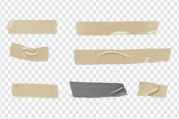 Transparent Adhesive Tape PNG Set – Realistic Masking and Duct Tape Collection