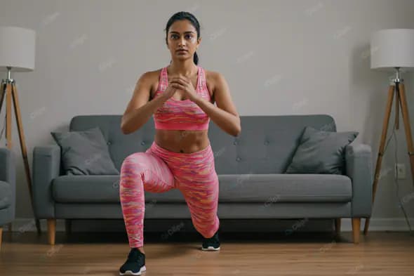 Home Fitness: Lunges in Pink Activewear