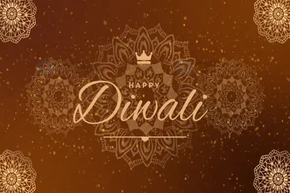 Elegant Happy Diwali Animation with Golden Mandala and Sparkles