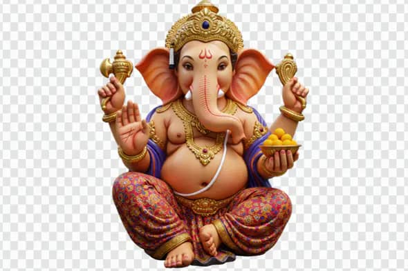 Lifelike Ganesha Statue with Vibrant Details