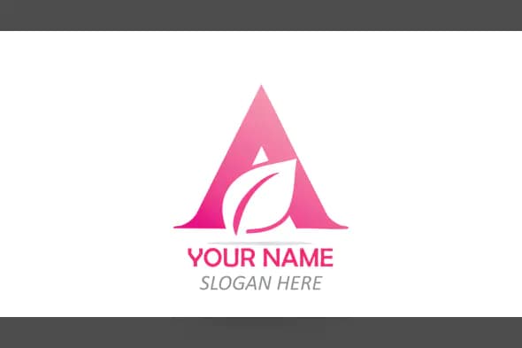Pink Gradient Letter A Logo with Leaf for Eco, Wellness, and Beauty Brands