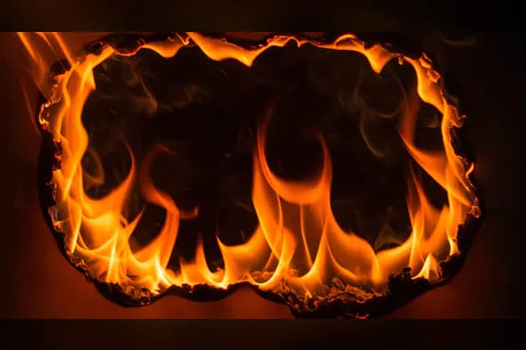 Realistic Burned Paper Fire Frame Texture for Video Effects