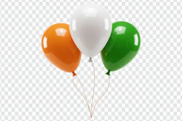 Indian Tricolor Balloons PNG Clipart for Republic and Independence Day