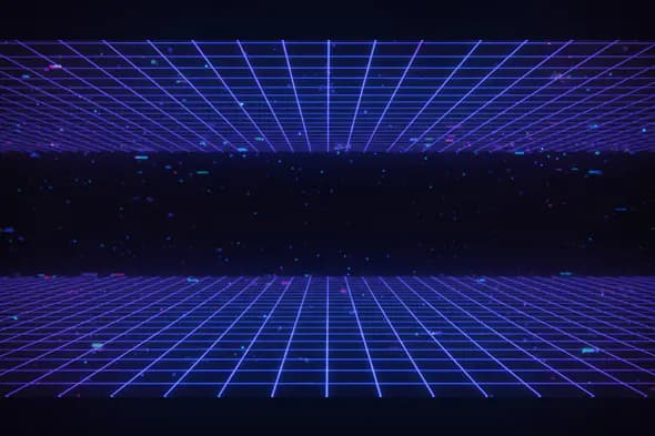 Retro Futuristic Neon Grid Background  Digital Design