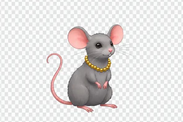 Elegant Mouse with Golden Necklace
