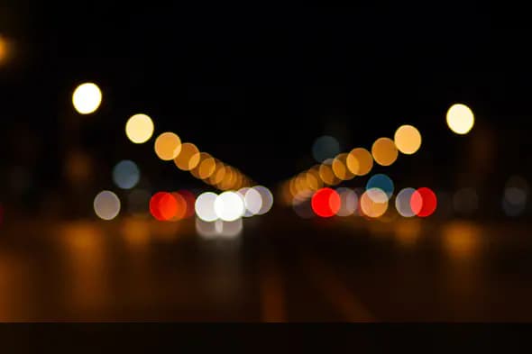 Defocused Street Lights at Night