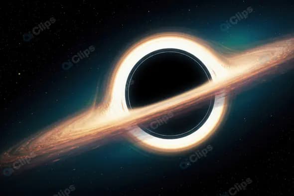 Cinematic Black Hole with Accretion Disk and Light Distortion in Deep Space