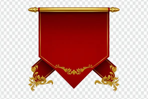 Red and Gold Ornamental Banner PNG Clipart for Luxury Designs