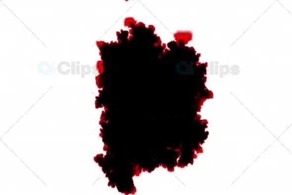 Ink Explosion Animation with Red Highlights on White Background