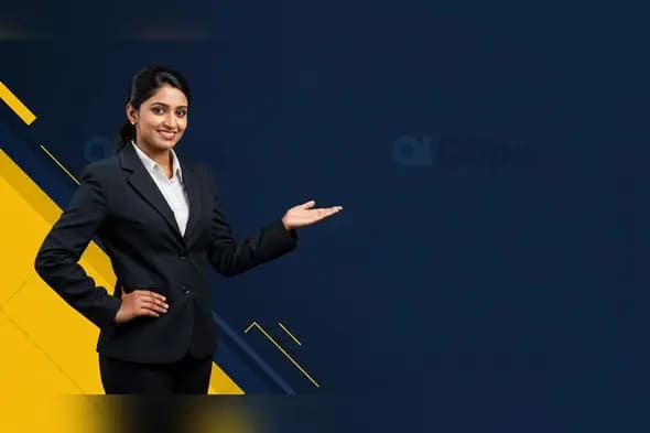 Contemporary Leadership Woman in Suit, Abstract Visual