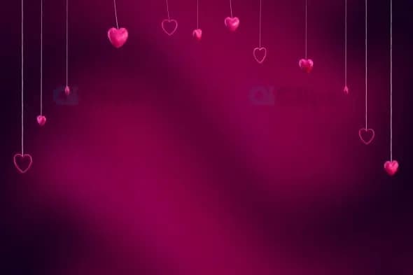 Hanging Hearts on Gradient Background - Romantic Motion Graphic