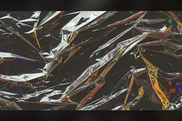Glossy Black Crumpled Plastic Texture for Dark-Themed Visual Designs