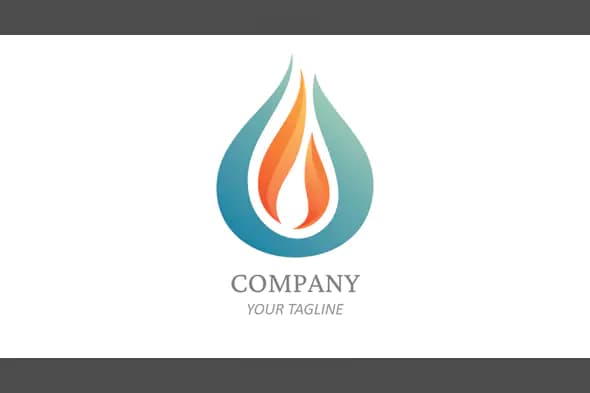 Abstract Flame in Water Drop Gradient Logo Design for Business Identity