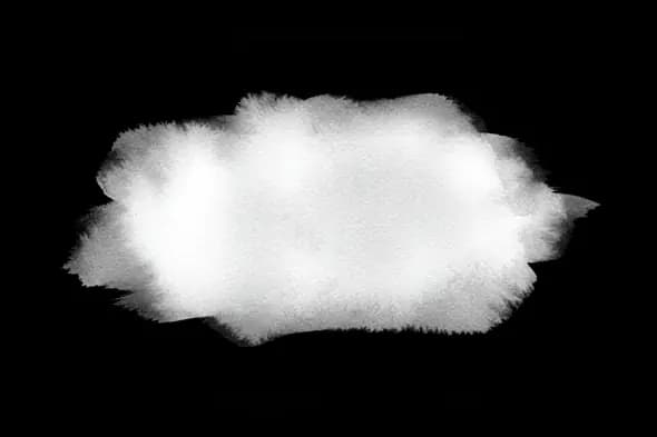 Soft Watercolor Ink Blot on Black Background
